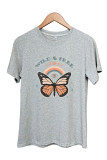 Wild and Free，Butterfly Graphic Tee Unishe Wholesale
