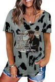 Yellowstone Leopard Printed Casual Loose Short Sleeve T-shirt