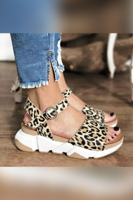 Leopard Print Women Wedge Sandals Unishe Wholesale