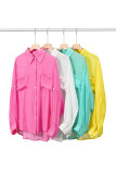 Candy Color Button Long Sleeves Blouse Unishe Wholesale