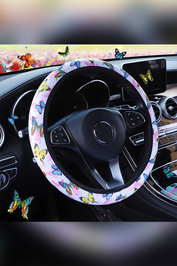 Butterfly Print Steering Wheel Cover MOQ 5pcs