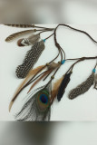 Beads and Feather Knit Hair Clips MOQ 5pcs