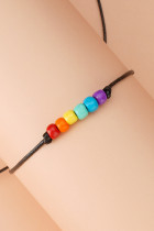 Rainbow Beads Couple Knit Bracelet MOQ 5pcs