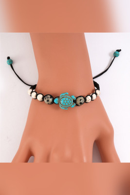 Turquoise Turtle & Beads Couple Bracelet MOQ 5pcs