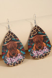 Western Ox & Rose PU Earrings MOQ 5pcs