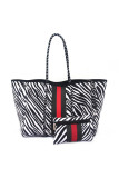 Striped Neoprene Tote Bag with Purse Unishe Wholesale MOQ 3PCS