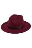 Flat Brim Woolen Jazz Hat with Belt Unishe Wholesale MOQ 3PCS