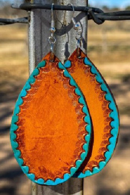 Double-Sided Print Leather Earrings MOQ 5PCS