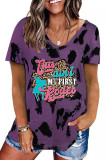 This Ain't My First Rodeo Leopard Printed Casual Loose Short Sleeve T-shirt