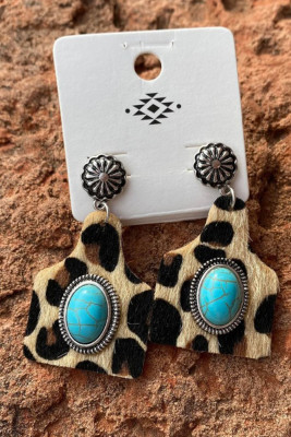 Turquoise Leopard Earrings MOQ 5PCS