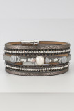 Vintage Crystal And Stones Leather Bracelets MOQ 5PCS