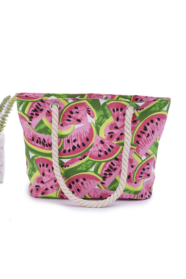 Watermelon Print Canvas Tote Bag MOQ 3pcs
