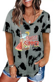 Sweet Summertime Leopard Printed Casual Loose Short Sleeve T-shirt