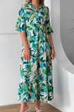 Paisley Floral Print Flare Sleeves Maxi Dress Unishe Wholesale