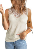 Apricot Crochet Hollow-out Textured Tank