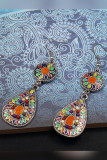 Vintage Colorful Floral Alloy Earrings MOQ 5pcs