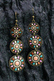 Vintage Colorful Floral Alloy Earrings MOQ 5pcs