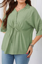 Button Down Front Tie Frill Plus Size Top Unishe Wholesale
