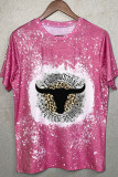 Yellowstone Dutton Ranch Leopard O-neck Short Sleeve Top Women UNISHE Wholesale