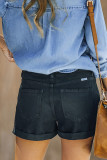 Ripped Denim Shorts with Pockets Unishe Wholesale
