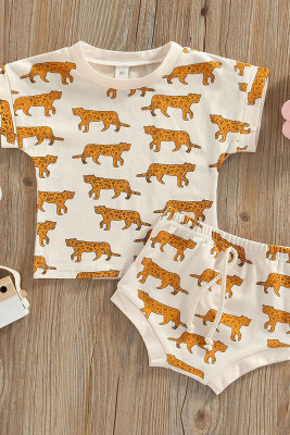 Kids Boy's Tiger Print Top & Shorts 2pcs Set Unishe Wholesale