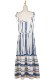 High Waist Striped Print Patchwork Long Dress Unishe Wholesale