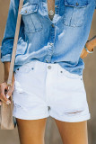 Ripped Denim Shorts with Pockets Unishe Wholesale