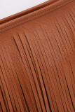 PU Leather Sling Messenger Tassel Bag MOQ 3pcs