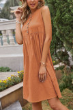 Solid Button Down Sleeveless Dress Unishe Wholesale 