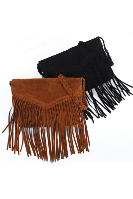 Suede Leather Knit Strap Envelope Bag MOQ 3pcs