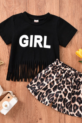Leopard Print Top & Shorts Girls Set Unishe Wholesale