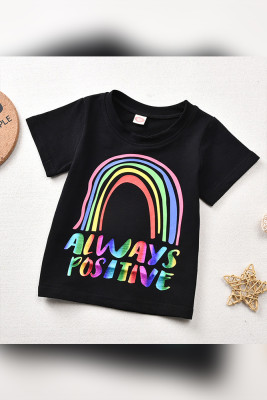 Always Positive Rainbow Print Kids Top Unishe Wholesale