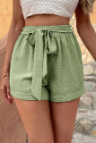 Green High Waist Elastic Shorts Unishe Wholesale