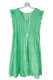 Spot Texture V Neck Ruffle Sleeveless Mini Dress
