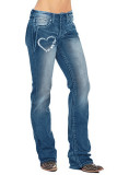 Camp Lover Print Straight Wash Jeans Pants