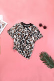 Short Sleeve Leopard Print Top