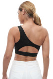 One Shoulder Back Hollow Out Yoga Crop Top Unishe Wholesale