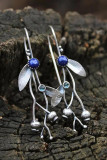 Leaf Bluestone Bead Earrings MOQ 5PCs