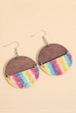 Rainbow Splicing Cirle Earrings MOQ 5pcs