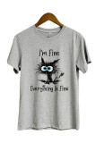 It's Fine I'm Fine Everything Is Fine Shirt, Funny Cat Shirt Unishe Wholesale