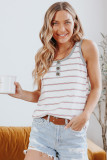 Striped Henley Ribbed Tank