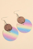 Glitter Gradient Pink Cut Cirle Earrings MOQ 5pcs