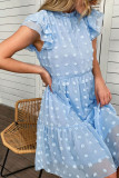 Swiss Dot Ruffle Patchwork Dress Unishe Wholesale