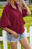 Ruffle Sleeves Plain Button Shirts Unishe Wholesale