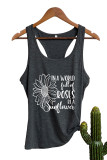 In the world full of roses be a sunflower,Inspirational Quotes, Sunflower Tank Top Unishe Wholesale