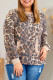 Plus Size Leopard Pullover Top with Pocket