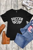 Soccer, Leopard Heart Graphic T-Shirt Unishe Wholesale