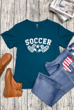 Soccer, Leopard Heart Graphic T-Shirt Unishe Wholesale
