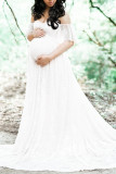 Off Shoulder Full Lace Maternity Lady Maxi Dress