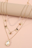 Butterfly Pearl Multilayer Necklace MOQ 5PCs 